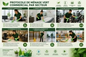 ménage commercial vert et complet