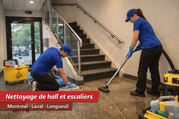 Entretien ménager de hall d’entrée et escaliers