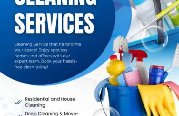 Blue and White Modern Cleaning Services Instagram Post