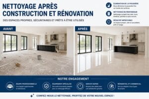 Avant et après nettoyage après rénovation résidentielle