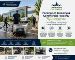 Commercial parking lot cleaning service in Montreal