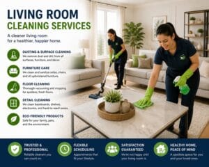 Professional living room cleaning service in Montreal