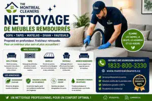 Technicien nettoyant un divan avec service de meubles rembourrés